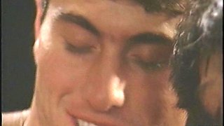 Hairy Brunette Threesome Cumshot