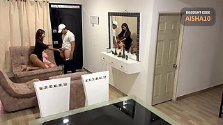 Super Hot Latina Cheats on Husband with Delivery Guy, Fucks Him with Doll and Her Tight Ass - Aisha & Juan