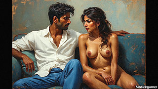 Blonde Indian girl and her three boyfriends gangbang her