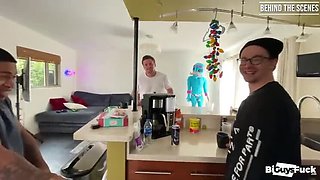 Behind The Scenes Blowjob & Anal Threesome - Mina Moon, Kenzie Love & Yulissa Fox Fucking