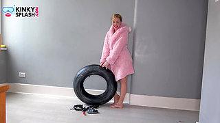 Riding the Rubber Inner Tube in Snorkel Gear