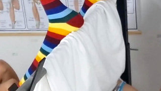 Girl for the First Time at the Gynecologist.