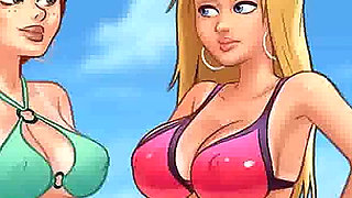 Summertime saga: college boobs competition at the beach ep 204