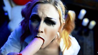 Masturbating busty blonde teen on couch with big toys