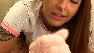 Fluffy Handjob with Huge Cum Load