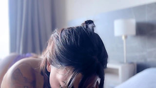 Trip with My Boss: POV Blowjob and Hard Fuck Until I Swallow His Huge Load!