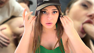 Facefucking, Deep Throat, Pussy Licking and Rough Sex with the Big Ass Barista and Her Big Boobs - Luna Doll