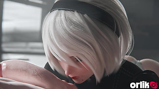 2b Nier Automata Blowjob & Town Cowgirl Fuck - Creamy Pussy & Creampie Ending 3D Animation