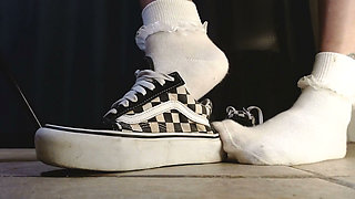 College Girl Ruffled Socks Fav Pair Vans Sneakers