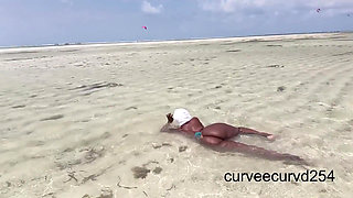 Flashing Twerking at a Beach in Africa