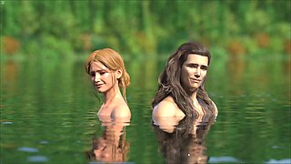 Step Sister Having Fun With Stepbro In The Lake Water