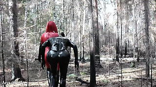 Latex Fetish Play with Rubber Doll