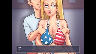 Stepmother, big cock cumshot, plumbs
