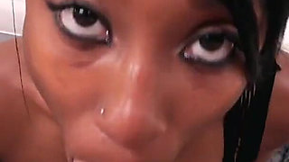 Amazing Big Boobs Ebony Teen Harmony Rose POV Blowjob Lingerie