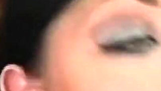 The brunette girl loves sex and loves getting fucked by two cocks at the same time