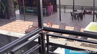 Step Mom Anissa Miller Catches Step Son Jerking Off While She Sunbathes - Big Tits Latina MILF Fucks Him Hard