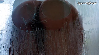 Boobs and Ass Against the Glass