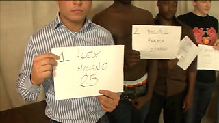 Lots of cocks for a horny brunette