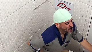 Married Nurse Cheats on Husband with Janitor in Hospital Bathroom!