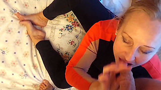 Sexy Blonde Mature Wife Enjoys Oral