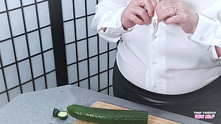 Thick Cucumber Satisfies My Mature Married Pussy