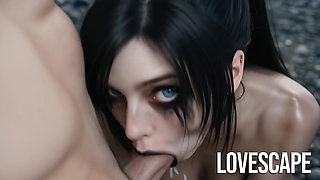 Busty Goth Rough Pounding on Icy Beach (ai)