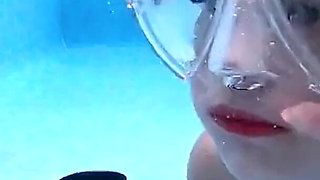 Underwater Wetsuit & Mask Fetish Filling, Bubbles & Breath Control