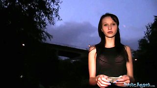 Outdoor POV Blowjob From a Slim Czech Babe