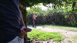 Risky POV Handjob From a Busty Latina in the Park