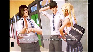 Waifu Academy uncensored adventure with an inexperienced pigtail schoolgirl