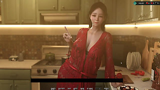 Japanese Stepmom Shaking Her Big Ass In Kitchen