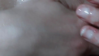 I Get on My Knees and Fuck His Cock with My Oiled Tits