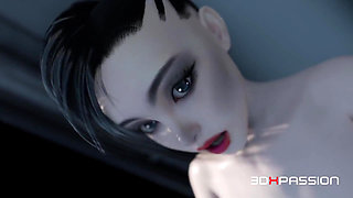 Zero-g Temptation - a Futanari Kaelen Plays with a Brunette on a Space Orbital Station