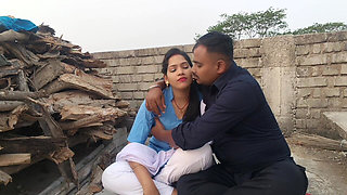 18 Years Virgin College Girl Big Boob Press by Her Step Stepbrother in Outdoor Desi Girl