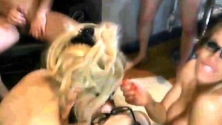 Amateur Blonde Blowjob handjob and cumshot