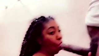 Truck Stop Blowjob - She Takes My Big Cock in the Bathroom