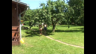 Two Young Sluts Fucked and Cummed on Their Beautiful Tits by Two Big Cocks