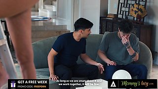 Big boobs stepmother low-key loves that her stepson is a creeper