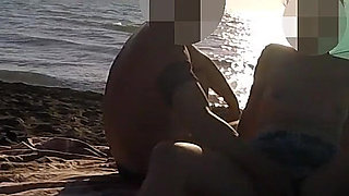 French Teacher Risky Public Masturbation Caught on Crowded Beach Helps Squirt Extreme Cumshot