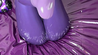 Purple Latex Gloves and Socks Tease by Miss Fetilicious