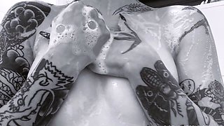 Cute amateur brunette naughty in solo jerking show on camera