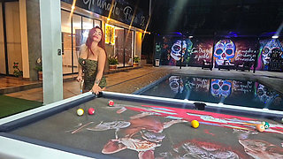 In a Bar in Bucaramanga Big Ass Married Fucked Mercilessly on the Pool Table - Gets Hot Milk in Her Pussy