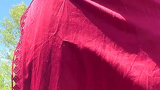 Angel Sexy Nake on the Chair Outside