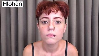 Non-binary femboy smoking, has a throat made of puss by 2 black schlongs.