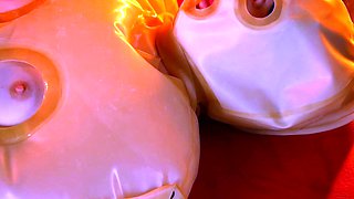 Amateur CDin latex dildoing