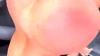 Hottest bang-out in car with big lollipop destroying